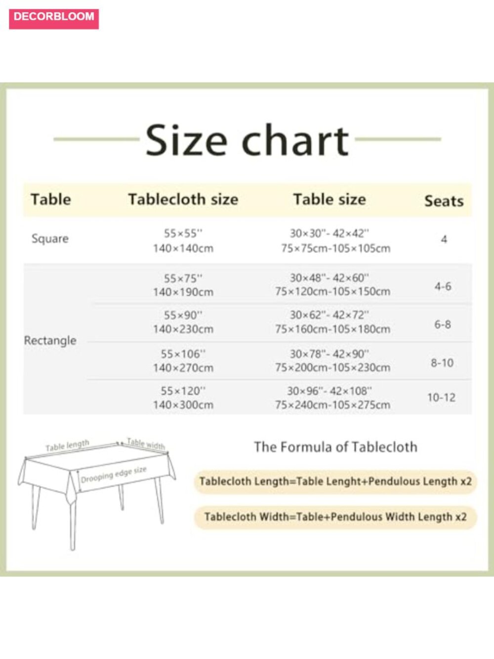 Embroidered Tablecloth 55x75 Cotton Linen Waterproof Washable Farmhouse - Picture 5 of 6